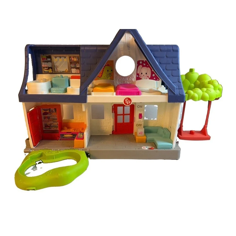 Fisher-Price Little People Big Helpers Home Smart Stages Dollhouse Blue Roof